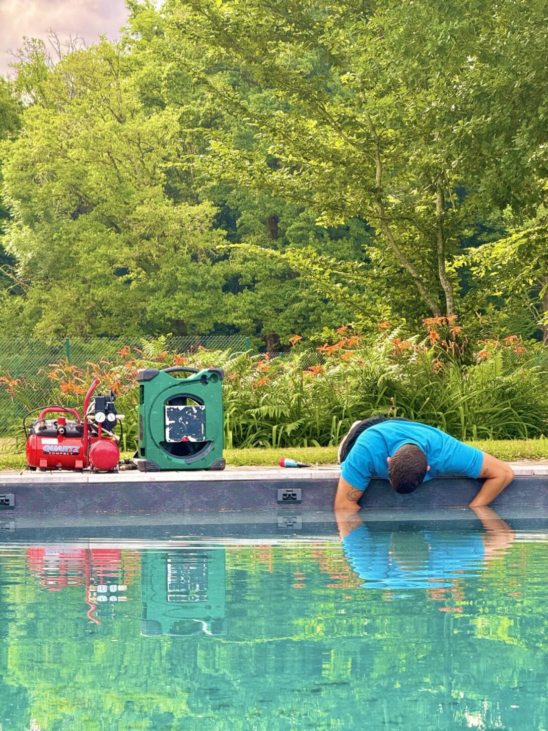 piscine et technicien
